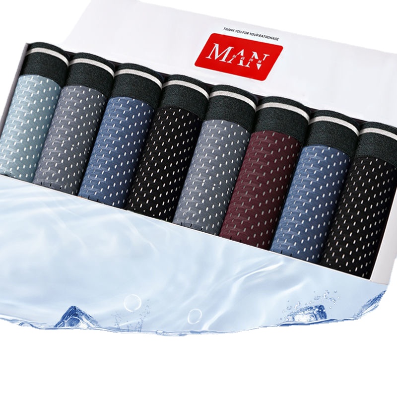 8pcs/Lot Men's Panties Ice Sil - Boxer Shorts Modal recension och pris
