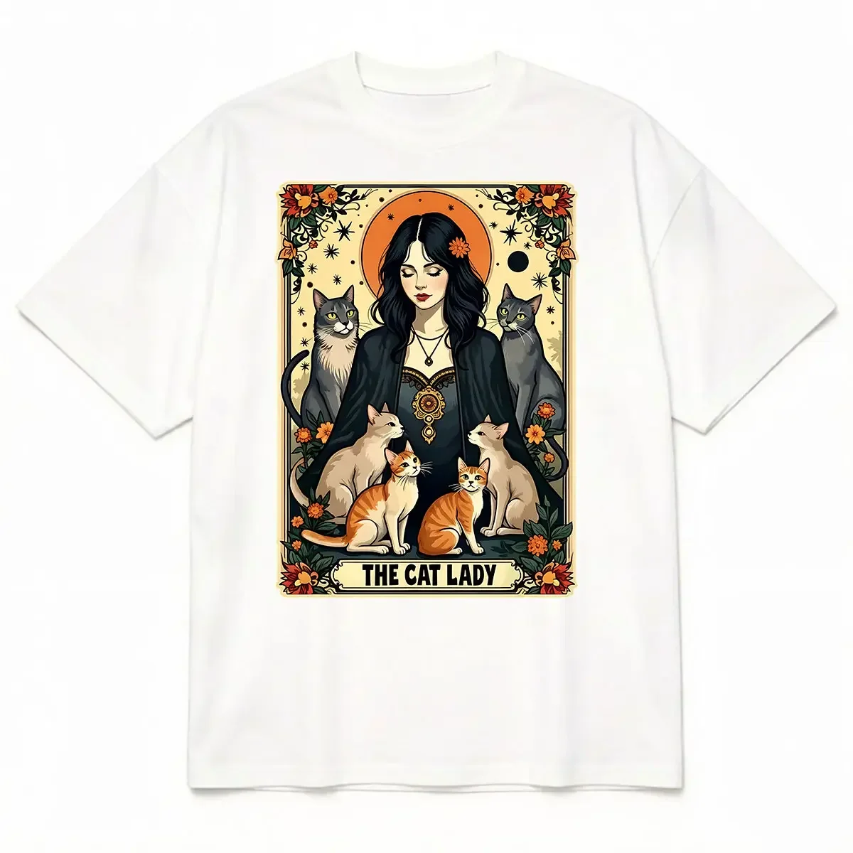 Unisex The Cat Lady Tarot Card - Undershirt Crew Neck recension och pris
